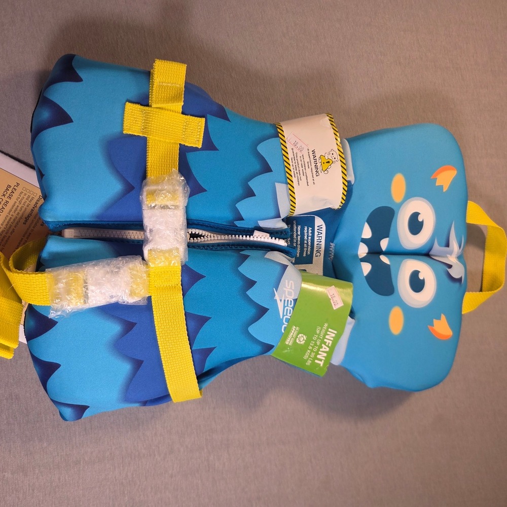 Speedo Infant Life Vest Monster Blue Type II PFD Up to 30 lbs USCG Approved NEW